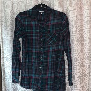 Teal and magenta flannel